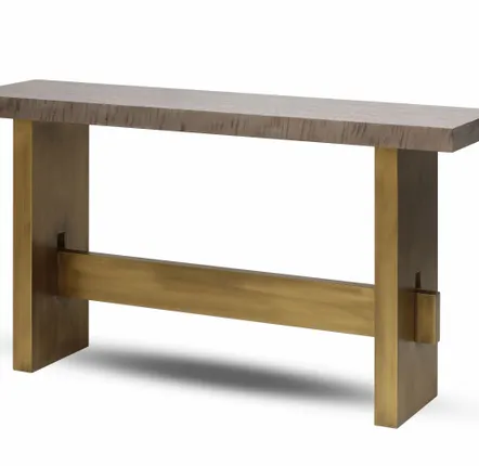 Chambres d'hôtels - Console entrée Geometry en Sikomore et bois laqué coloris bronze - DUISTT