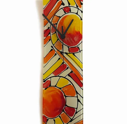 Horloges - Horloge murale Andalousie Rouge-Orange 10x41 cm - CARNEOL GLASS