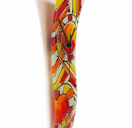 Horloges - Horloge murale Andalousie Rouge-Orange 10x41 cm - CARNEOL GLASS