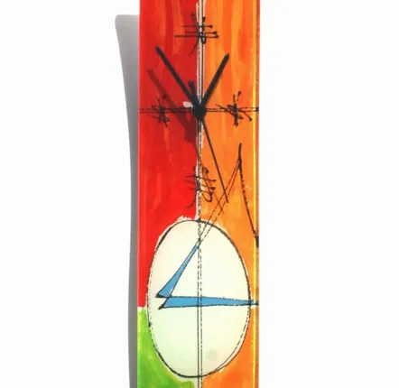 Horloges - Horloge murale Geometry rouge-vert 10x41 cm - CARNEOL GLASS