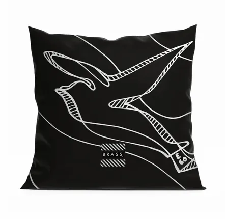 Garden textiles - Black Colombes 60 x 60 outdoor cushion - Design by BRASS - ARTDECORIS