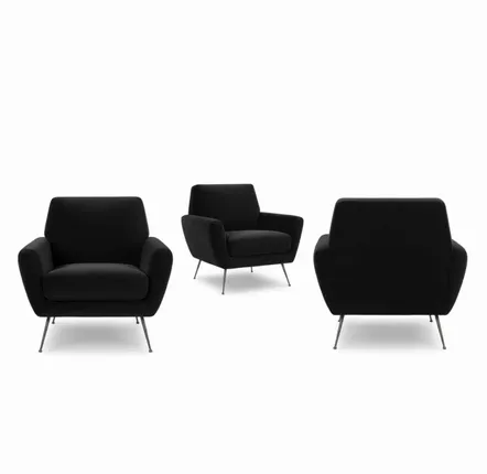 Lounge chairs for hospitalities & contracts - Diamond Contemporain Black | Armchair - CREARTE COLLECTIONS