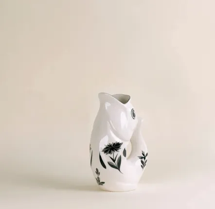 Decorative objects - GlouGlou Carafe Hand-Painted - Painted Black Carnation - CHAROLLES