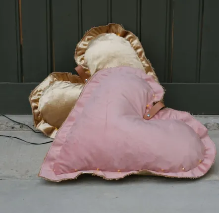Decorative objects - THE GOLDEN HEARTS - ROSE VELOURS