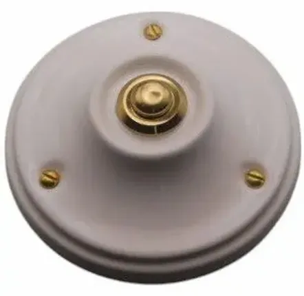 Sonnettes - Sonnette porcelaine Cloche blanche laiton - LA FÉE SONNETTE