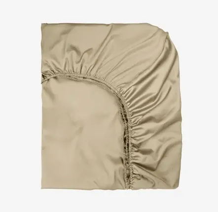 Bed linens - Sateen Fitted Sheet, 140x200x25, Taupe - DILIOS