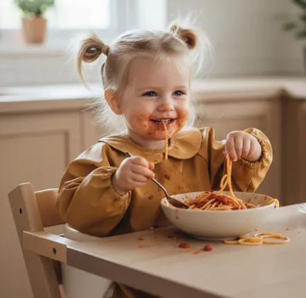 Children's mealtime - Bavoir-tablier col claudine tissu imperméable - BB&CO