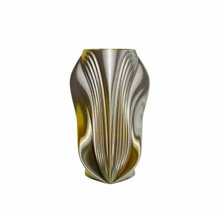 Office design and planning - 3D printed vase "Pleasure" | multi-color | Gold/Silver - AUURA