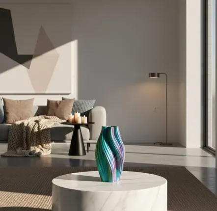 Office design and planning - Vase "Hot Ice Cream" | Multi-color | Tropical | Pink&Lime&Turquoise - AUURA