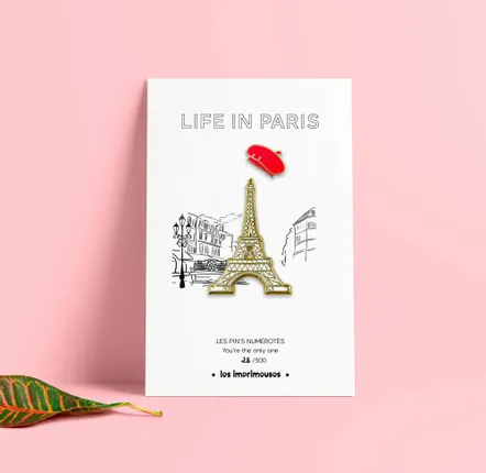 Brooches - Life in Paris, Eiffel Tower Pin and Beret, The Printing Machines - LES IMPRIMEUSES