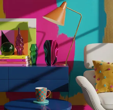 Aménagements pour bureau - Vase « Plaisir » | Tropical | Rose, citron vert et turquo - AUURA