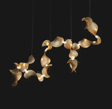 Hanging lights - Large Spiral Pendant – Aluminium Modular – Dune 16 Spiral - MOSS OBJECTS