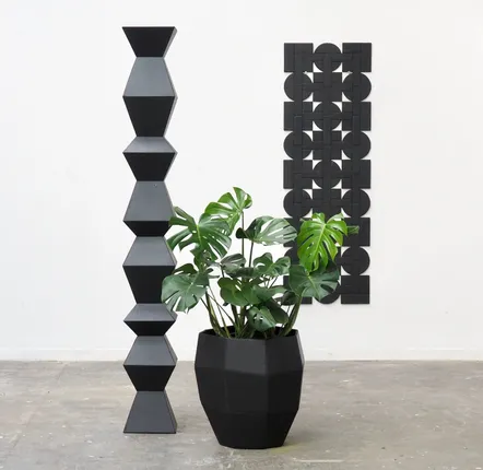 Floral decoration - PRISME octagonal faceted natural slate planter - ARDOISE DESIGN