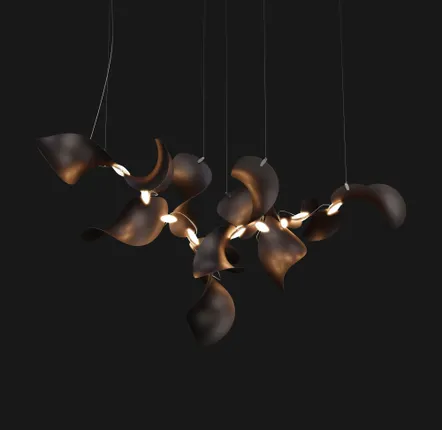 Hanging lights - Large Modular Pendant – Aluminium Sculptural – Dune 12 Cluster - MOSS OBJECTS
