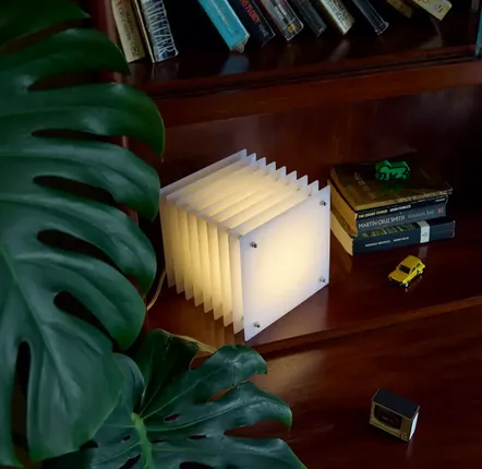 Desk lamps - LOP lamp small square in milky acrylic - BANG