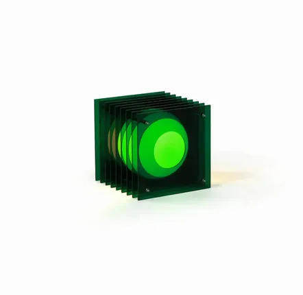 Lampes de bureau  - Lampe LOP petite carrée en acrylique vert - BANG