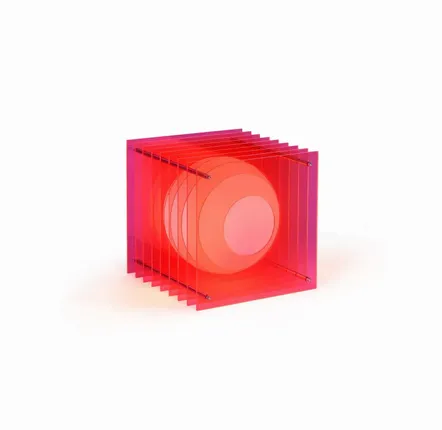 Desk lamps - LOP lamp big square in electric pink acrylic - BANG