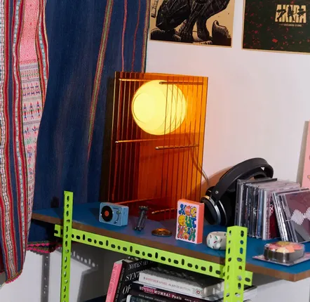 Desk lamps - LOP lamp small rectangle in orange acrylic - BANG