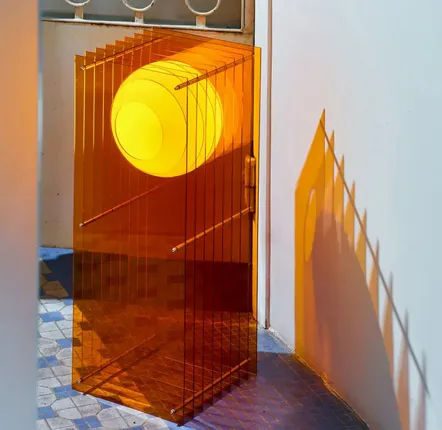 Desk lamps - LOP lamp big rectangle in orange acrylic - BANG