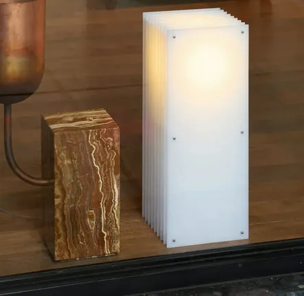 Desk lamps - LOP lamp big rectangle in milky acrylic - BANG