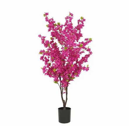 Floral decoration - Artificial bougainvillea, 1400 flowers, black pot - LIGNE DÉCO