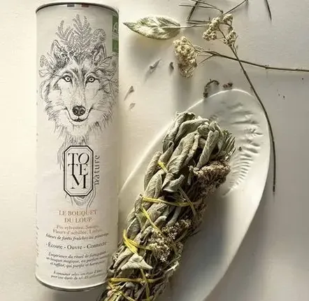 Décorations florales - Le Loup, bâton de sauge à la française - Bouquet bio - TOTEM NATURE