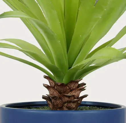 Décorations florales - Agave artificiel en pot céramique bleu - LIGNE DÉCO