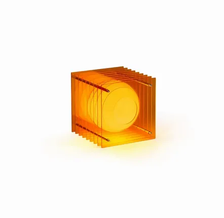 Table lamps - LOP lamp small square in orange acrylic - BANG