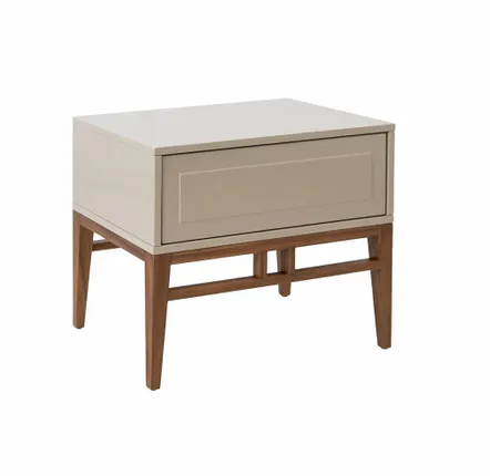 Night tables - Bedside table in grey wood and walnut - ANGEL CERDÁ