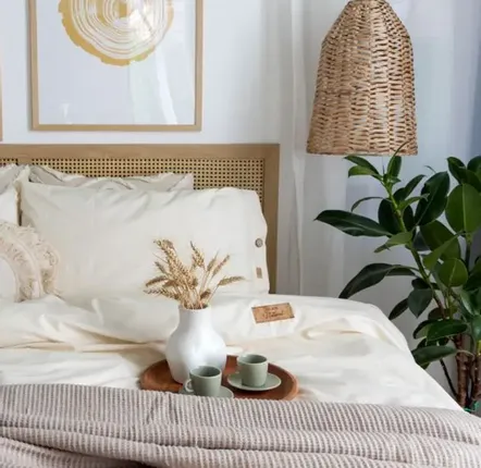 Bed linens - Double bed linen set,  Natural Light,100% raw cotton - DILIOS