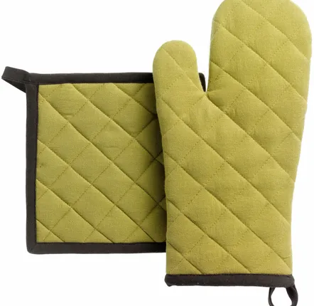 Maniques - Lot gant de cuisine/manique recyclé Grace Kaki 15 x 32 - MAISON VIVARAISE - SDE VIVARAISE WINKLER