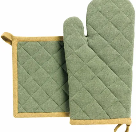 Maniques - Lot gant de cuisine/manique recyclé Grace Matcha 15 x 32 - MAISON VIVARAISE - SDE VIVARAISE WINKLER