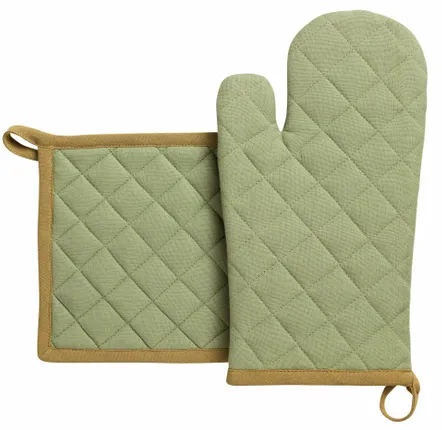 Maniques - Lot gant de cuisine et manique recyclé Grace Amande 18 x 32 - MAISON VIVARAISE - SDE VIVARAISE WINKLER