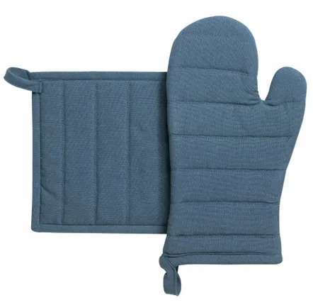 Maniques - Lot gant de cuisine et manique recyclé Jona Alizée 15 x 30 - MAISON VIVARAISE - SDE VIVARAISE WINKLER