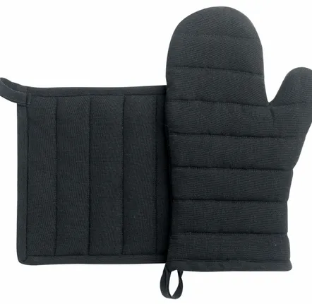 Maniques - Lot gant/manique recyclé Jona Noir 15 x 30 - MAISON VIVARAISE - SDE VIVARAISE WINKLER