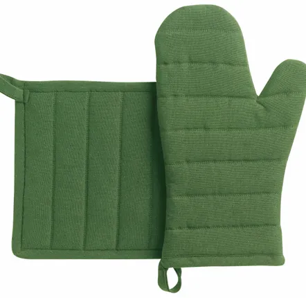 Maniques - Lot gant de cuisine/manique recyclé Jona Vert 15 x 30 - MAISON VIVARAISE - SDE VIVARAISE WINKLER