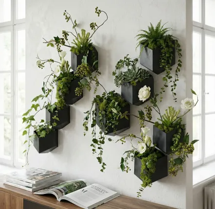 Window boxes - Hexagonal natural slate wall planter, 25/22/12.5 cm, HEXA2 - ARDOISE DESIGN