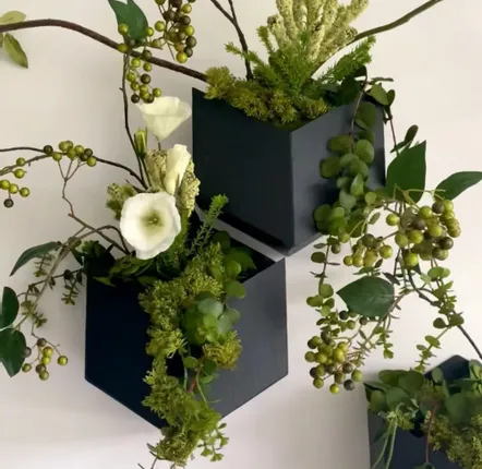 Window boxes - Hexagonal natural slate wall planter, 25/22/12.5 cm, HEXA2 - ARDOISE DESIGN