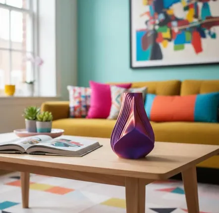Office design and planning - Vase "Pleasure" | Multi-color, gold/purple/red - AUURA