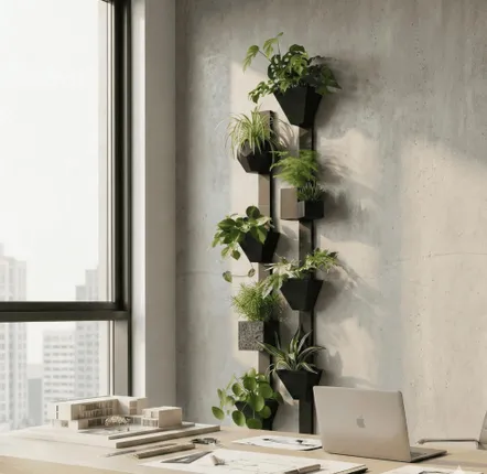 Other wall decoration - Natural slate vegetable totem, H 180 cm, The Travelling Tree 1 - ARDOISE DESIGN