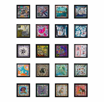 Paintings - Wow - World of Wonder Framed Silk Scarves - UN POCO
