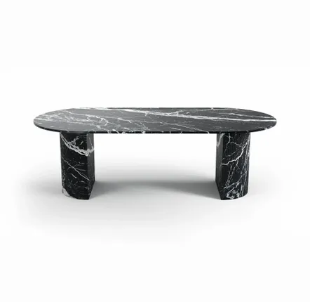 Lawn tables - Dining Tables -200X100X75 cm - Refleko - Marbre Nero Maquina - STONE VALLEY