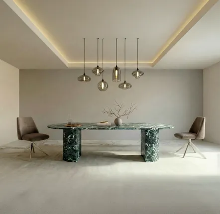 Lawn tables - Dining Tables -240X110X75 cm - Refleko - Marbre Verde Alpi - STONE VALLEY