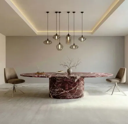 Lawn tables - Dining Tables -200X100X75 cm - Valleyra - Marbre Rosso Levano - STONE VALLEY