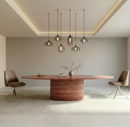 Lawn tables - Dining Tables -180X100X75 cm - Valleyra - Travertin Rouge - STONE VALLEY