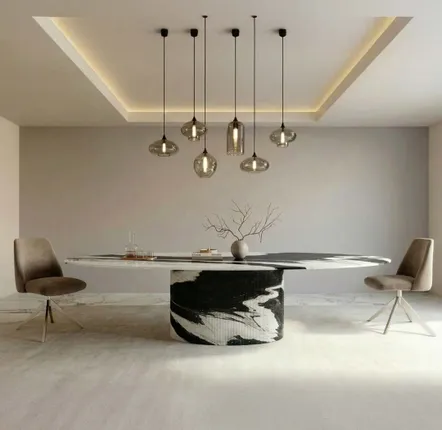 Tables de jardin - Tables à manger - 200X100X75 cm - Valleyra - Marbre Panda - STONE VALLEY