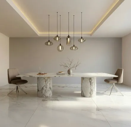 Lawn tables - Dining Tables -180X90X75 cm - Jaspura - Marbre Calacatta Oro - STONE VALLEY