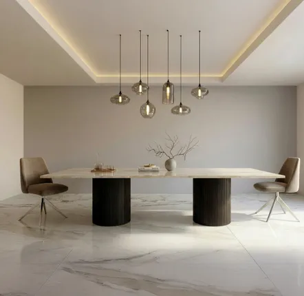 Lawn tables - Dining Tables -220X110X75 cm - Jaspura - Marbre Crema - STONE VALLEY