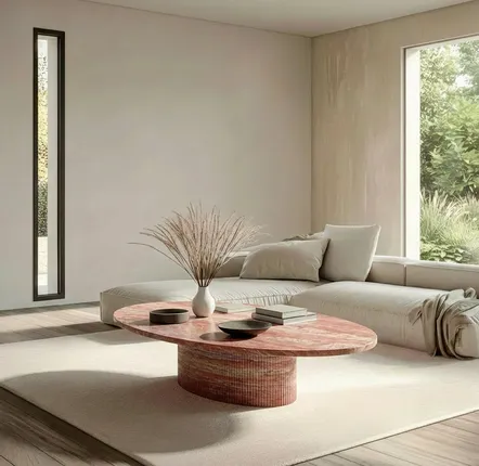 Tables basses - Tables basses - 140X80X40 cm - Valleyra - Travertin Rouge - STONE VALLEY