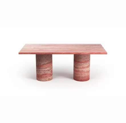 Tables pour hôtels - Tables basses - 100X50X40 cm - Jaspura - Travertin Rouge - STONE VALLEY